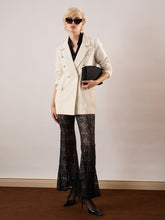 White Tweed Double Breasted Blazer SASSAFRAS